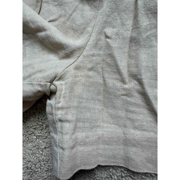 Jason Wu Linen Blend Two-Button High Waisted Pleated Short Beige Women's Size 4 - Picture 4 of 8